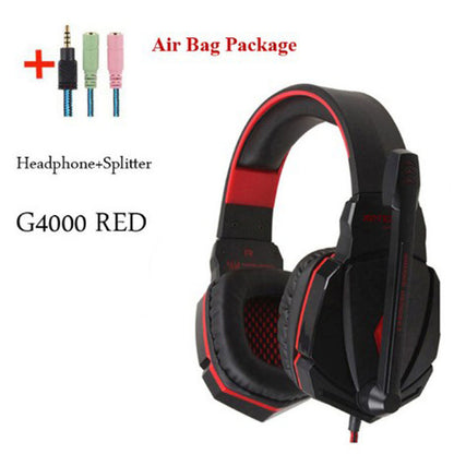 Wired Gaming Headset with Surround Sound, Deep Bass, and Noise-Canceling Microphone—Stereo Headphones for PC, PS4, Xbox, and More