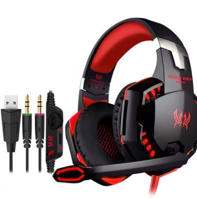 Wired Gaming Headset with Surround Sound, Deep Bass, and Noise-Canceling Microphone—Stereo Headphones for PC, PS4, Xbox, and More