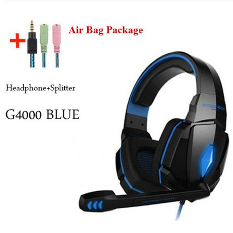 Wired Gaming Headset with Surround Sound, Deep Bass, and Noise-Canceling Microphone—Stereo Headphones for PC, PS4, Xbox, and More